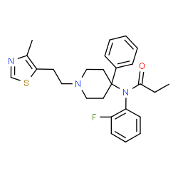 ChemSpider 2D Image | N-(2-Fluorophenyl)-N-{1-[2-(4-methyl-1,3-thiazol-5-yl)ethyl]-4-phenyl-4-piperidinyl}propanamide | C26H30FN3OS