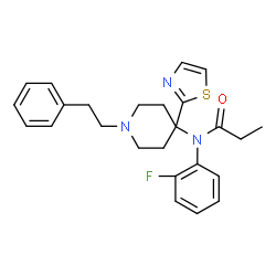 ChemSpider 2D Image | N-(2-Fluorophenyl)-N-[1-(2-phenylethyl)-4-(1,3-thiazol-2-yl)-4-piperidinyl]propanamide | C25H28FN3OS