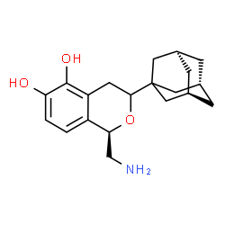 ChemSpider 2D Image | (1R)-3-[(3S,5S,7S)-Adamantan-1-yl]-1-(aminomethyl)-3,4-dihydro-1H-isochromene-5,6-diol | C20H27NO3