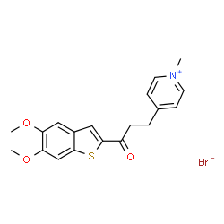 ChemSpider 2D Image | 4-[3-(5,6-Dimethoxy-1-benzothiophen-2-yl)-3-oxopropyl]-1-methylpyridinium bromide | C19H20BrNO3S