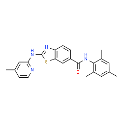 ChemSpider 2D Image | N-Mesityl-2-[(4-methyl-2-pyridinyl)amino]-1,3-benzothiazole-6-carboxamide | C23H22N4OS