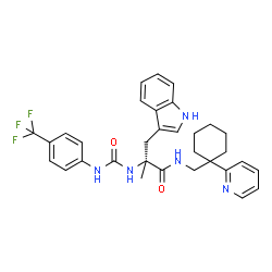ChemSpider 2D Image | alpha-Methyl-N-{[1-(2-pyridinyl)cyclohexyl]methyl}-Nalpha-{[4-(trifluoromethyl)phenyl]carbamoyl}-L-tryptophanamide | C32H34F3N5O2