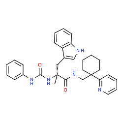 ChemSpider 2D Image | alpha-Methyl-Nalpha-(phenylcarbamoyl)-N-{[1-(2-pyridinyl)cyclohexyl]methyl}-L-tryptophanamide | C31H35N5O2