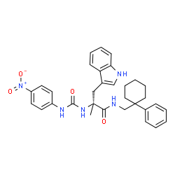 ChemSpider 2D Image | alpha-Methyl-Nalpha-[(4-nitrophenyl)carbamoyl]-N-[(1-phenylcyclohexyl)methyl]-L-tryptophanamide | C32H35N5O4