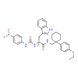 ChemSpider 2D Image | N-{[1-(4-Ethoxyphenyl)cyclohexyl]methyl}-alpha-methyl-Nalpha-[(4-nitrophenyl)carbamoyl]-L-tryptophanamide | C34H39N5O5