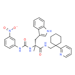 ChemSpider 2D Image | alpha-Methyl-Nalpha-[(3-nitrophenyl)carbamoyl]-N-{[1-(2-pyridinyl)cyclohexyl]methyl}-L-tryptophanamide | C31H34N6O4