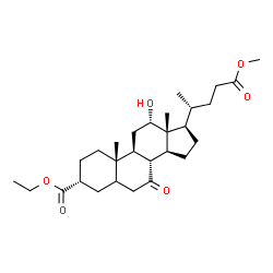 ChemSpider 2D Image | Ethyl (3alpha,12alpha)-12-hydroxy-24-methoxy-7,24-dioxocholane-3-carboxylate | C28H44O6