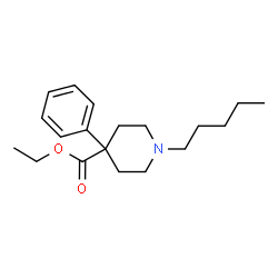 ChemSpider 2D Image | Ethyl 1-pentyl-4-phenyl-4-piperidinecarboxylate | C19H29NO2