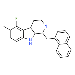 ChemSpider 2D Image | 5-Fluoro-6-methyl-1-(1-naphthylmethyl)-2,3,4,4a,9,9a-hexahydro-1H-beta-carboline | C23H23FN2