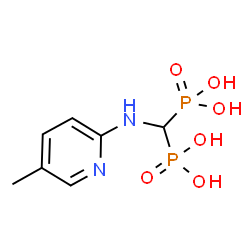 ChemSpider 2D Image | {[(5-Methyl-2-pyridinyl)amino]methylene}bis(phosphonic acid) | C7H12N2O6P2