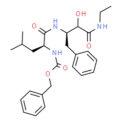 ChemSpider 2D Image | N~2~-[(Benzyloxy)carbonyl]-N-[(2R)-4-(ethylamino)-3-hydroxy-4-oxo-1-phenyl-2-butanyl]-L-leucinamide | C26H35N3O5