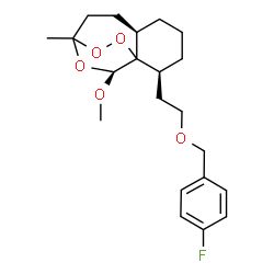 ChemSpider 2D Image | (1S,5aR,9S)-9-{2-[(4-fluorobenzyl)oxy]ethyl}-1-methoxy-3-methyloctahydro-3,9a-epidioxy-2-benzoxepine | C21H29FO5