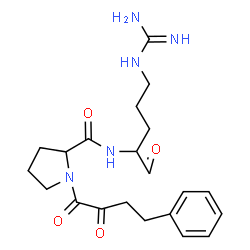 ChemSpider 2D Image | N-(5-Carbamimidamido-1-oxo-2-pentanyl)-1-(2-oxo-4-phenylbutanoyl)prolinamide | C21H29N5O4