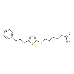 ChemSpider 2D Image | 6-{[5-(3-Phenylpropyl)-2-thienyl]sulfanyl}hexanoic acid | C19H24O2S2