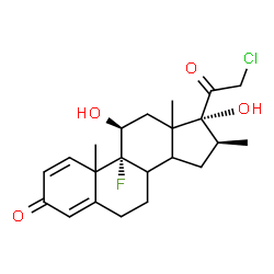 ChemSpider 2D Image | (8xi,10xi,11beta,13xi,14xi,16beta)-21-Chloro-9-fluoro-11,17-dihydroxy-16-methylpregna-1,4-diene-3,20-dione | C22H28ClFO4