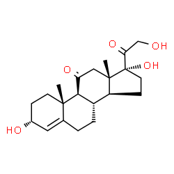ChemSpider 2D Image | (3alpha)-3,17,21-Trihydroxypregn-4-ene-11,20-dione | C21H30O5