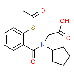 ChemSpider 2D Image | N-[2-(Acetylsulfanyl)benzoyl]-N-cyclopentylglycine | C16H19NO4S