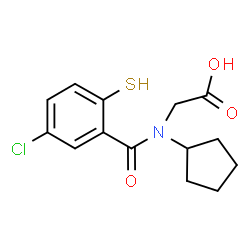 ChemSpider 2D Image | N-(5-Chloro-2-sulfanylbenzoyl)-N-cyclopentylglycine | C14H16ClNO3S