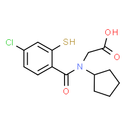ChemSpider 2D Image | N-(4-Chloro-2-sulfanylbenzoyl)-N-cyclopentylglycine | C14H16ClNO3S