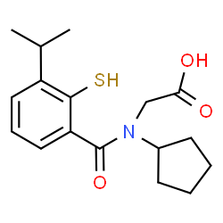 ChemSpider 2D Image | N-Cyclopentyl-N-(3-isopropyl-2-sulfanylbenzoyl)glycine | C17H23NO3S