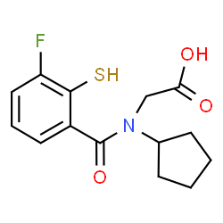 ChemSpider 2D Image | N-Cyclopentyl-N-(3-fluoro-2-sulfanylbenzoyl)glycine | C14H16FNO3S