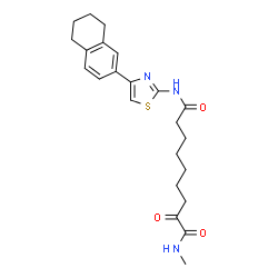 ChemSpider 2D Image | N~1~-Methyl-2-oxo-N~9~-[4-(5,6,7,8-tetrahydro-2-naphthalenyl)-1,3-thiazol-2-yl]nonanediamide | C23H29N3O3S
