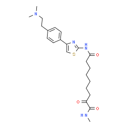 ChemSpider 2D Image | N~9~-(4-{4-[2-(Dimethylamino)ethyl]phenyl}-1,3-thiazol-2-yl)-N~1~-methyl-2-oxononanediamide | C23H32N4O3S