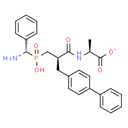 ChemSpider 2D Image | (2S)-2-{[(2R)-3-{[(S)-Ammonio(phenyl)methyl](hydroxy)phosphoryl}-2-(4-biphenylylmethyl)propanoyl]amino}propanoate | C26H29N2O5P