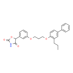 ChemSpider 2D Image | 5-(3-{3-[(3-Propyl-4-biphenylyl)oxy]propoxy}phenyl)-1,3-oxazolidine-2,4-dione | C27H27NO5