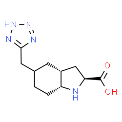 ChemSpider 2D Image | (2S,3aR,7aR)-5-(1H-Tetrazol-5-ylmethyl)octahydro-1H-indole-2-carboxylic acid | C11H17N5O2