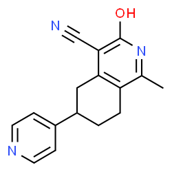 ChemSpider 2D Image | 3-Hydroxy-1-methyl-6-(4-pyridinyl)-5,6,7,8-tetrahydro-4-isoquinolinecarbonitrile | C16H15N3O