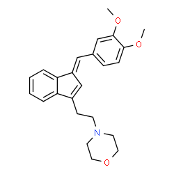 ChemSpider 2D Image | 4-{2-[(1E)-1-(3,4-Dimethoxybenzylidene)-1H-inden-3-yl]ethyl}morpholine | C24H27NO3
