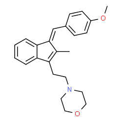 ChemSpider 2D Image | 4-{2-[(1E)-1-(4-Methoxybenzylidene)-2-methyl-1H-inden-3-yl]ethyl}morpholine | C24H27NO2