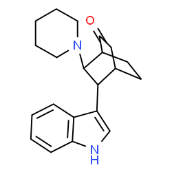 ChemSpider 2D Image | 5-(1H-Indol-3-yl)-6-(1-piperidinyl)bicyclo[2.2.2]octan-2-one | C21H26N2O