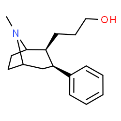 ChemSpider 2D Image | 3-[(2S,3S)-8-Methyl-3-phenyl-8-azabicyclo[3.2.1]oct-2-yl]-1-propanol | C17H25NO