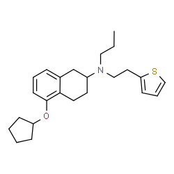 ChemSpider 2D Image | 5-(Cyclopentyloxy)-N-propyl-N-[2-(2-thienyl)ethyl]-1,2,3,4-tetrahydro-2-naphthalenamine | C24H33NOS