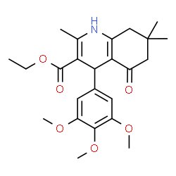 ChemSpider 2D Image | ethyl 2,7,7-trimethyl-5-oxo-4-(3,4,5-trimethoxyphenyl)-1,4,6,8-tetrahydroquinoline-3-carboxylate | C24H31NO6