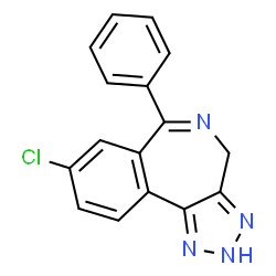 ChemSpider 2D Image | 8-Chloro-6-phenyl-2,4-dihydro[1,2,3]triazolo[4,5-d][2]benzazepine | C16H11ClN4