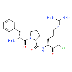 ChemSpider 2D Image | D-Phenylalanyl-N-[(3S)-6-carbamimidamido-1-chloro-2-oxo-3-hexanyl]-D-prolinamide | C21H31ClN6O3