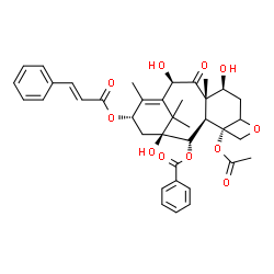 ChemSpider 2D Image | (2alpha,7beta,10beta,13alpha)-4-Acetoxy-1,7,10-trihydroxy-9-oxo-13-{[(2E)-3-phenyl-2-propenoyl]oxy}-5,20-epoxytax-11-en-2-yl benzoate | C38H42O11