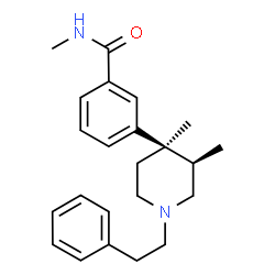 ChemSpider 2D Image | 3-[(3R,4R)-3,4-Dimethyl-1-(2-phenylethyl)-4-piperidinyl]-N-methylbenzamide | C23H30N2O