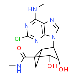 ChemSpider 2D Image | 4-[2-Chloro-6-(methylamino)-9H-purin-9-yl]-2,3-dihydroxy-N-methylbicyclo[3.1.0]hexane-1-carboxamide | C14H17ClN6O3