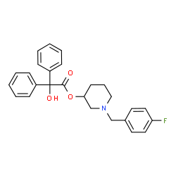 ChemSpider 2D Image | 1-(4-Fluorobenzyl)-3-piperidinyl hydroxy(diphenyl)acetate | C26H26FNO3