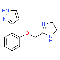 ChemSpider 2D Image | 3-[2-(4,5-Dihydro-1H-imidazol-2-ylmethoxy)phenyl]-1H-pyrazole | C13H14N4O