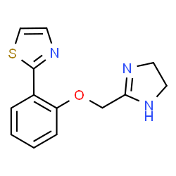ChemSpider 2D Image | 2-[2-(4,5-Dihydro-1H-imidazol-2-ylmethoxy)phenyl]-1,3-thiazole | C13H13N3OS