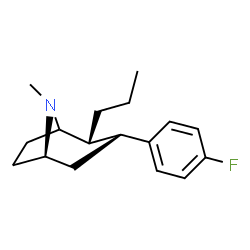 ChemSpider 2D Image | (2R,3R,5R)-3-(4-Fluorophenyl)-8-methyl-2-propyl-8-azabicyclo[3.2.1]octane | C17H24FN