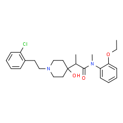 ChemSpider 2D Image | 2-{1-[2-(2-Chlorophenyl)ethyl]-4-hydroxy-4-piperidinyl}-N-(2-ethoxyphenyl)-N-methylpropanamide | C25H33ClN2O3