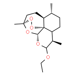 ChemSpider 2D Image | (3R,5aS,6R,9R,12R,12aR)-10-ethoxy-3,6,9-trimethyldecahydro-3,12-epoxy[1,2]dioxepino[4,3-i]isochromene | C17H28O5