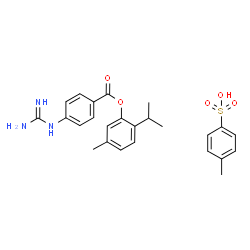 ChemSpider 2D Image | 2-Isopropyl-5-methylphenyl 4-carbamimidamidobenzoate 4-methylbenzenesulfonate (1:1) | C25H29N3O5S