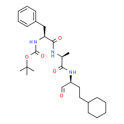 ChemSpider 2D Image | N-(tert-butoxycarbonyl)-L-phenylalanyl-N-[(2S)-4-cyclohexyl-1-oxobutan-2-yl]-L-alaninamide | C27H41N3O5
